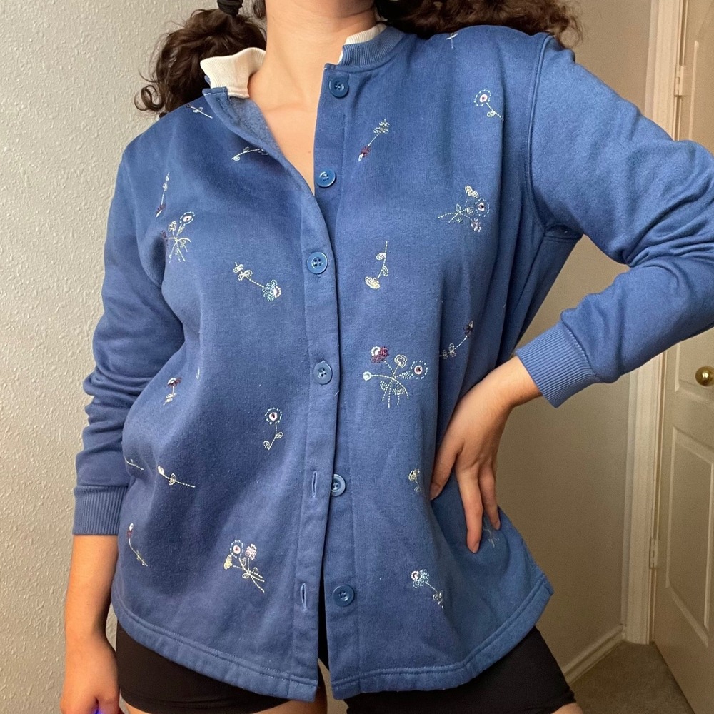 Vintage‎ 90s Bobbie Brooks Embroidered Cottagecore Cardigan